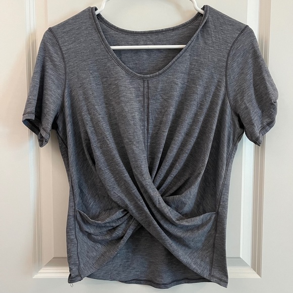 Lululemon Do the Daily Short Sleeve Heathered Solar Grey Women’s Small - Picture 2 of 4